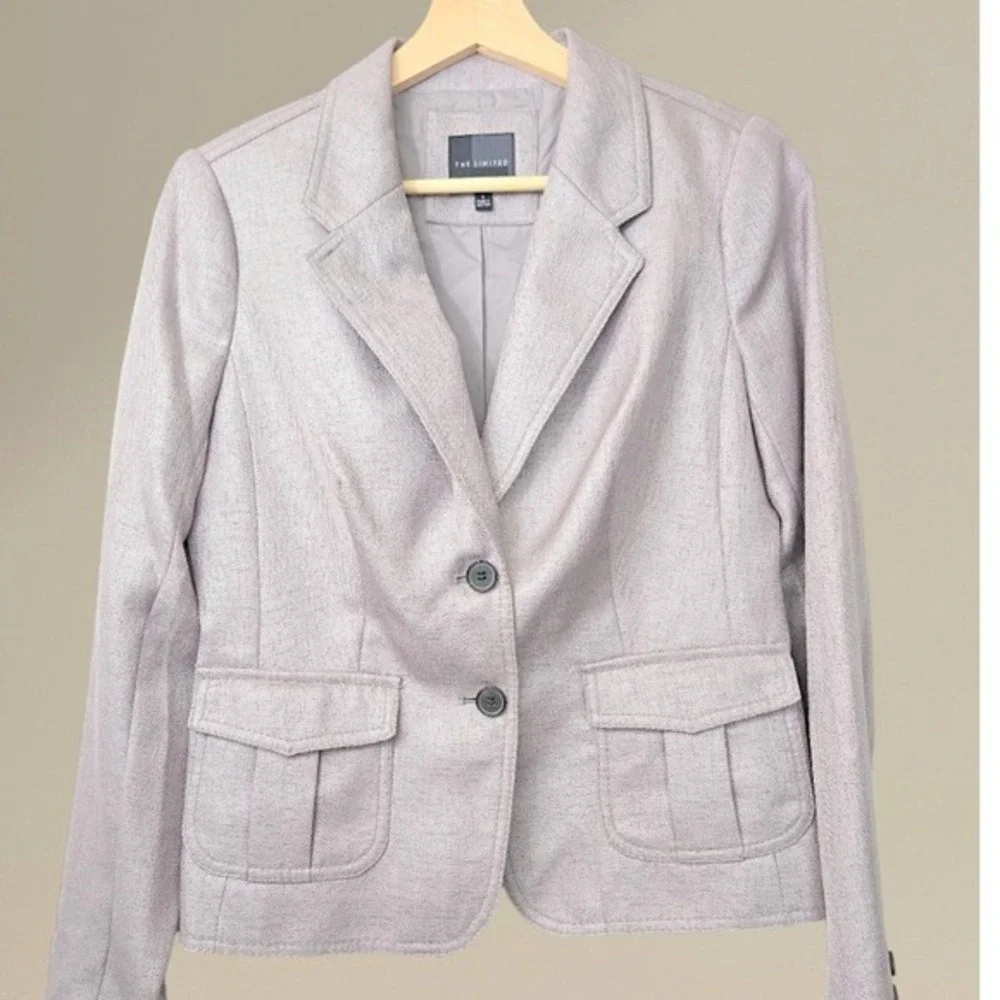 The Limited Women's Textured One-Button Blazer Size Small Taupe Gray - Picture 2 of 8
